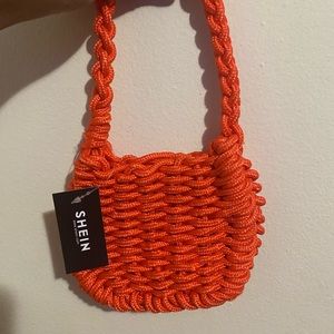 Orange crochet mini bag